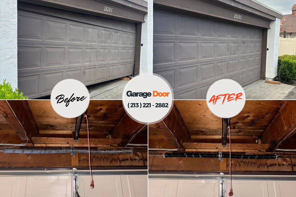 Before and after: garage door repair Fort Montgomery, NY